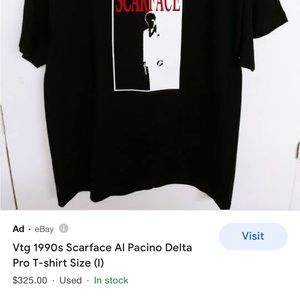 Scarface 1988 vintage t shirt